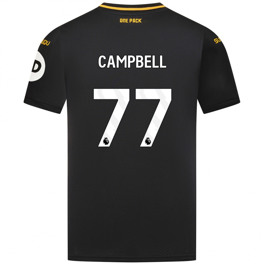 ילדים Chem Campbell #77 שָׁחוֹר הרחק ג'רזי 2024/25 חולצה קצרה