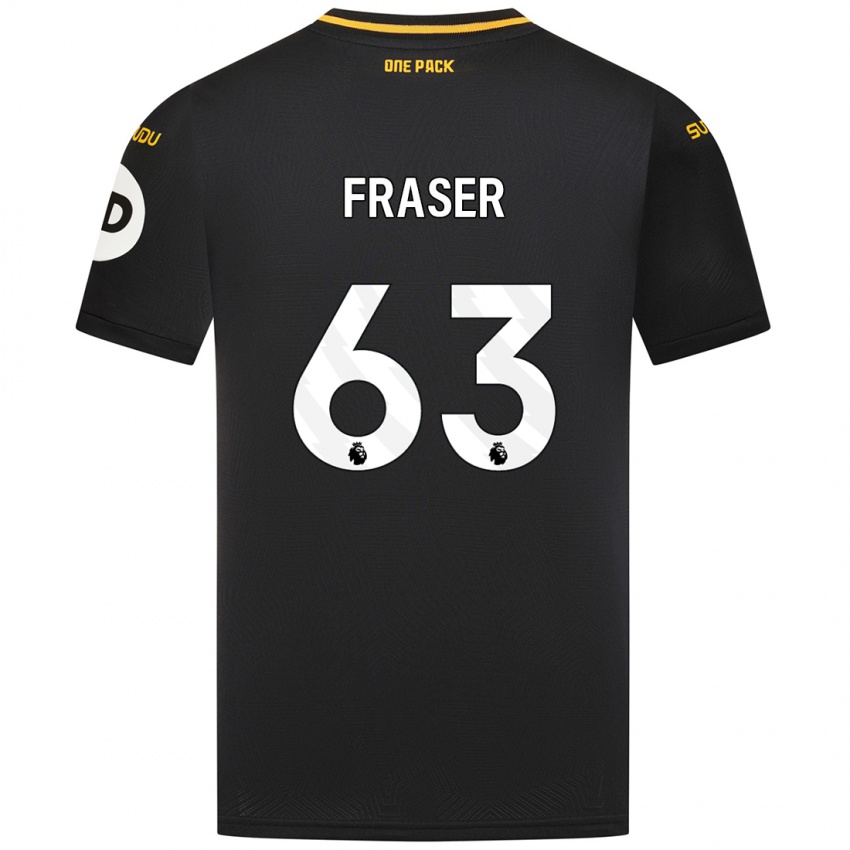 ילדים Nathan Fraser #63 שָׁחוֹר הרחק ג'רזי 2024/25 חולצה קצרה