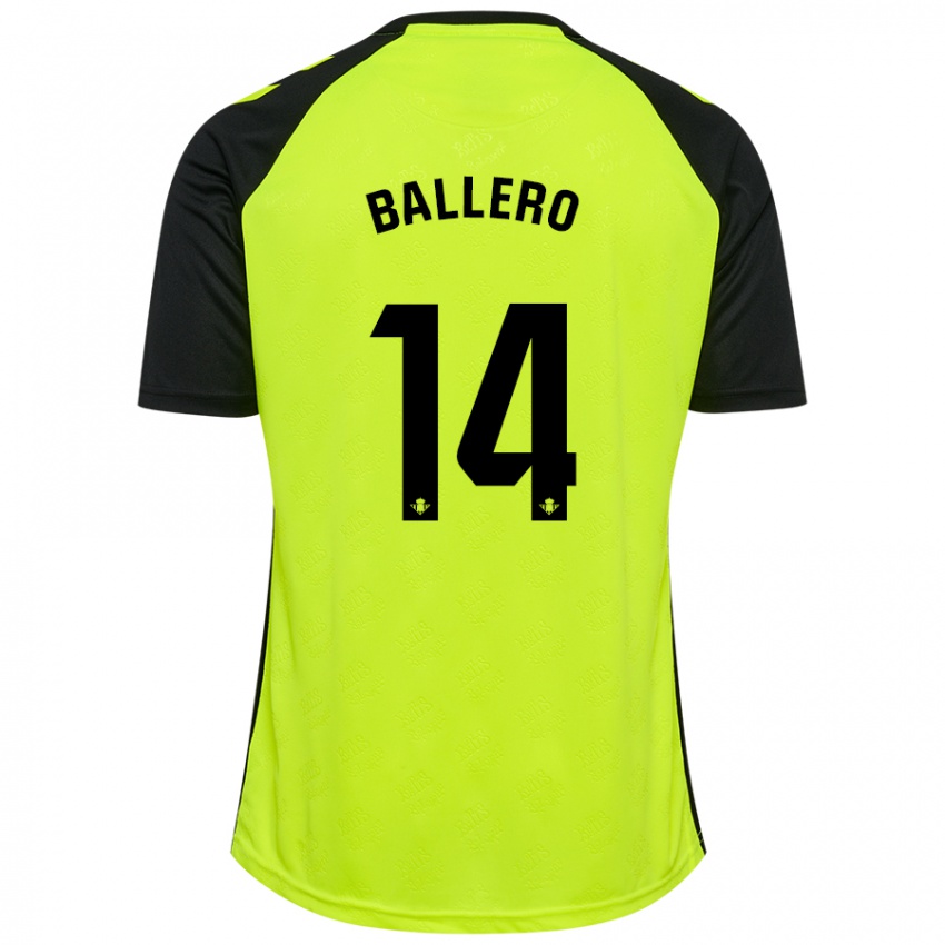 ילדים Sander Ballero #14 שחור ניאון צהוב הרחק ג'רזי 2024/25 חולצה קצרה