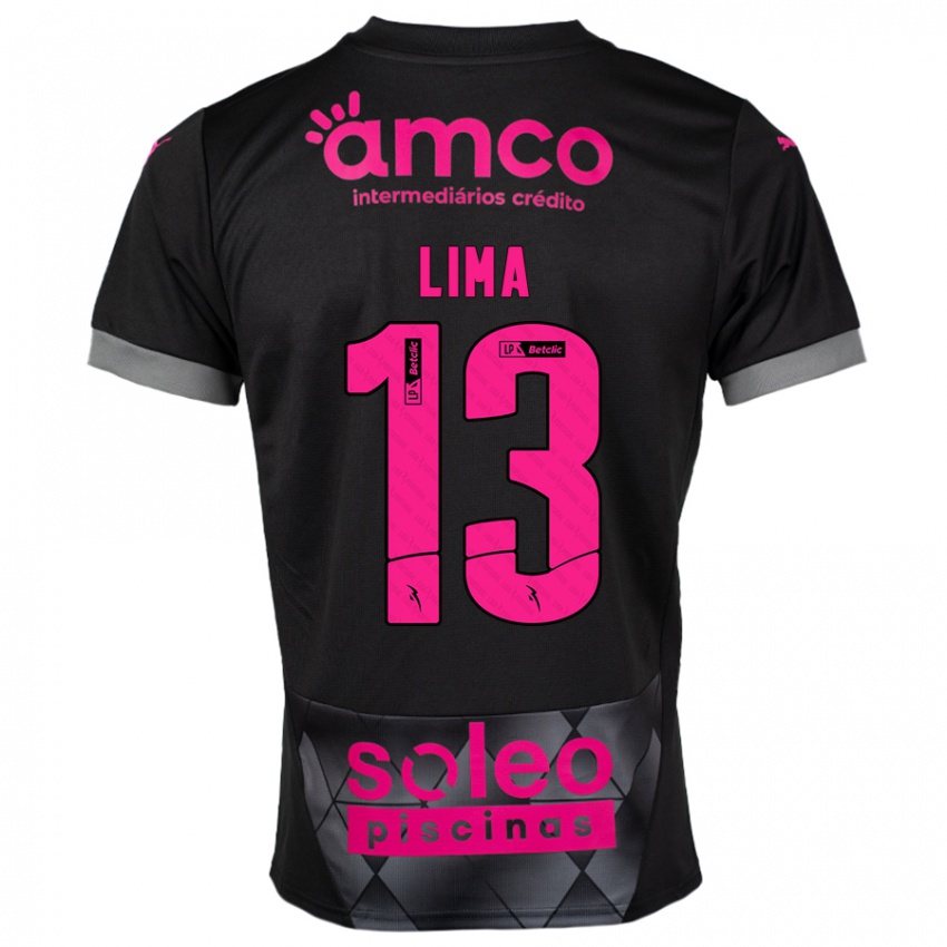 ילדים Aline Lima #13 שחור ורוד הרחק ג'רזי 2024/25 חולצה קצרה