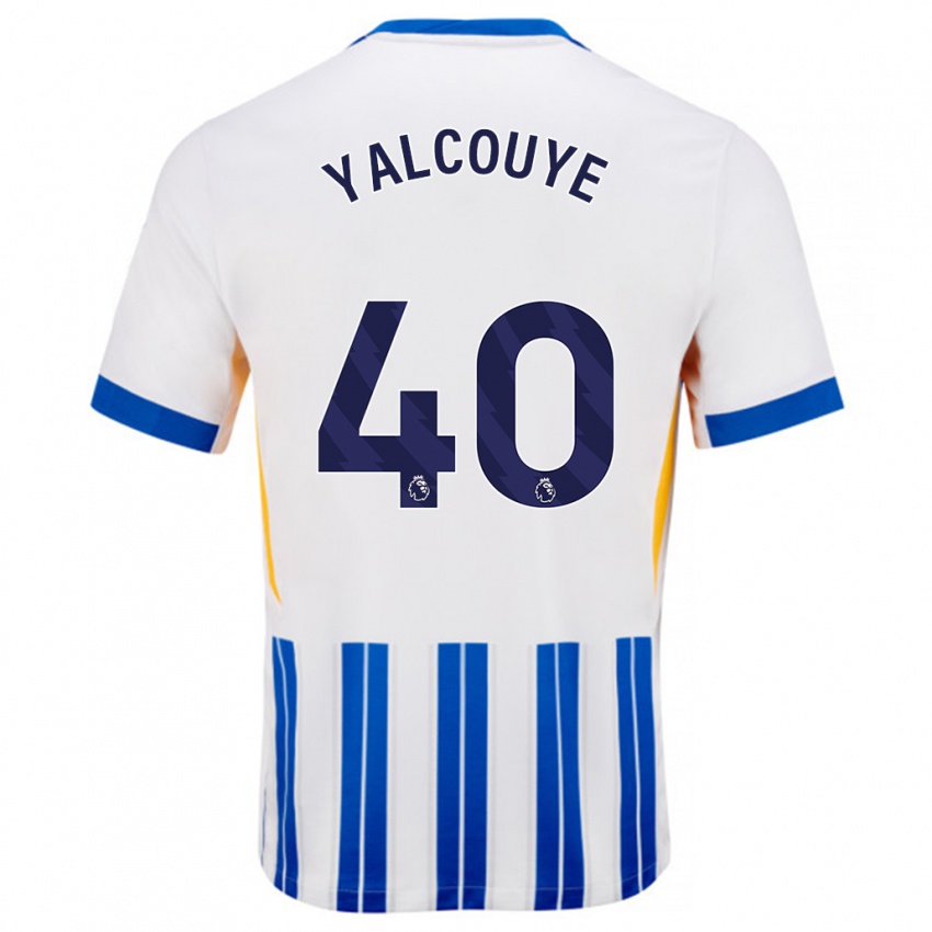 גברים Malick Junior Yalcouyé #40 פסי סיכה כחולים לבנים ג'רזי ביתית 2024/25 חולצה קצרה