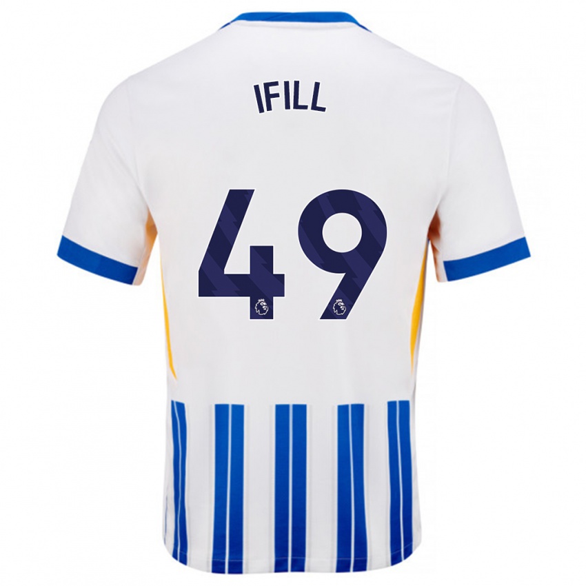 גברים Marcus Ifill #49 פסי סיכה כחולים לבנים ג'רזי ביתית 2024/25 חולצה קצרה