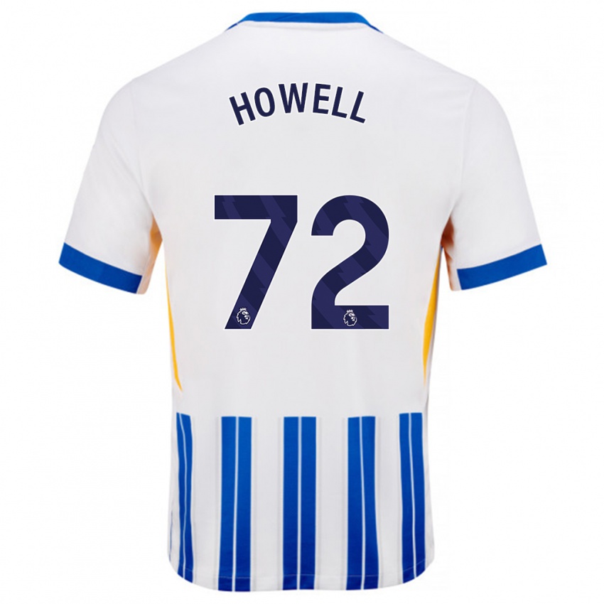 גברים Harry Howell #72 פסי סיכה כחולים לבנים ג'רזי ביתית 2024/25 חולצה קצרה