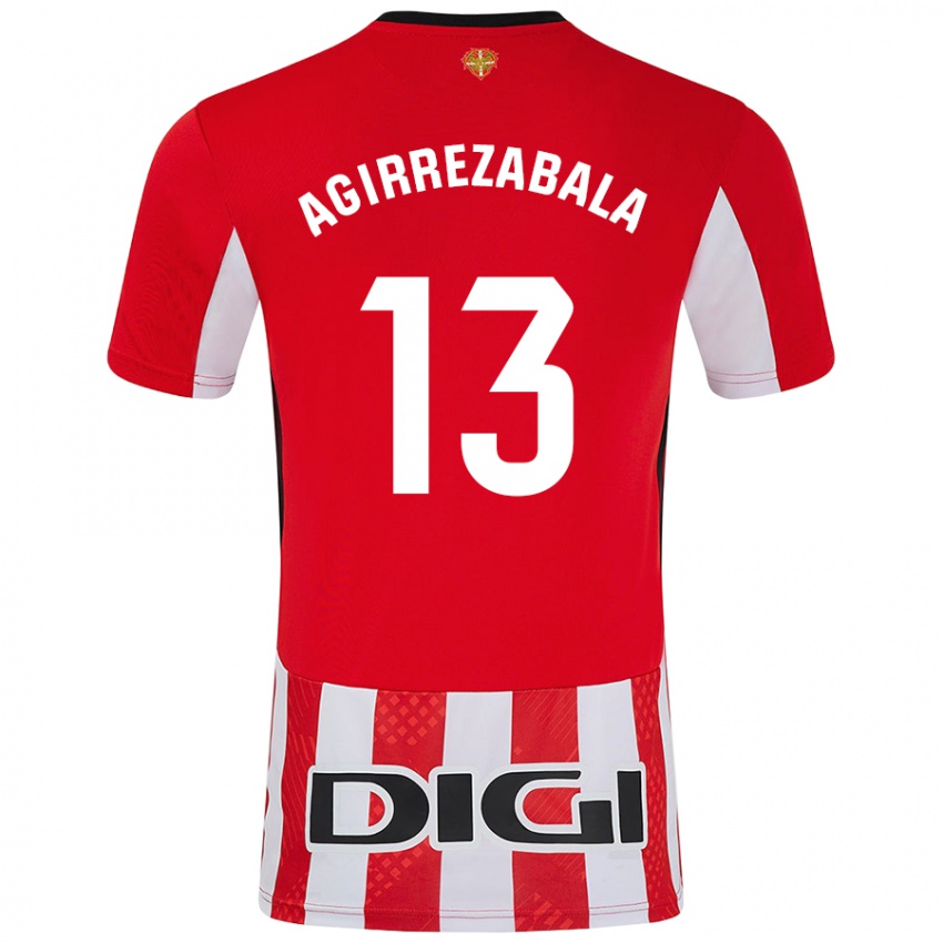 גברים Julen Agirrezabala #13 אדום לבן ג'רזי ביתית 2024/25 חולצה קצרה