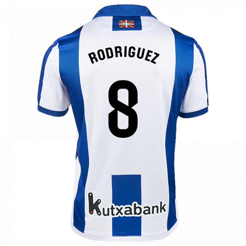 גברים Mikel Rodriguez #8 לבן כחול ג'רזי ביתית 2024/25 חולצה קצרה