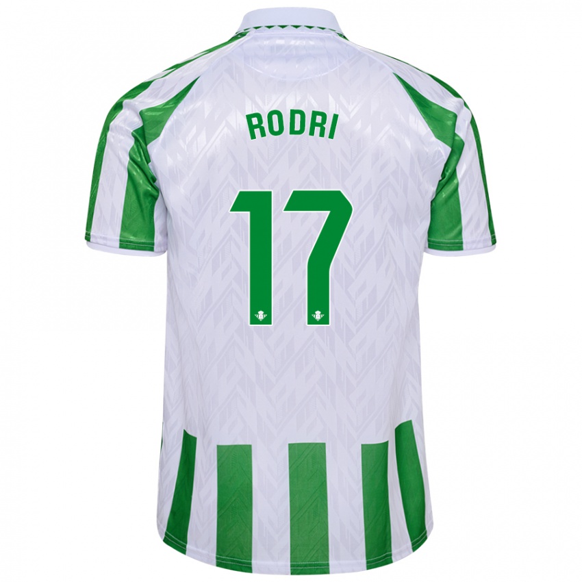 גברים Rodri #17 פסים ירוקים לבנים ג'רזי ביתית 2024/25 חולצה קצרה