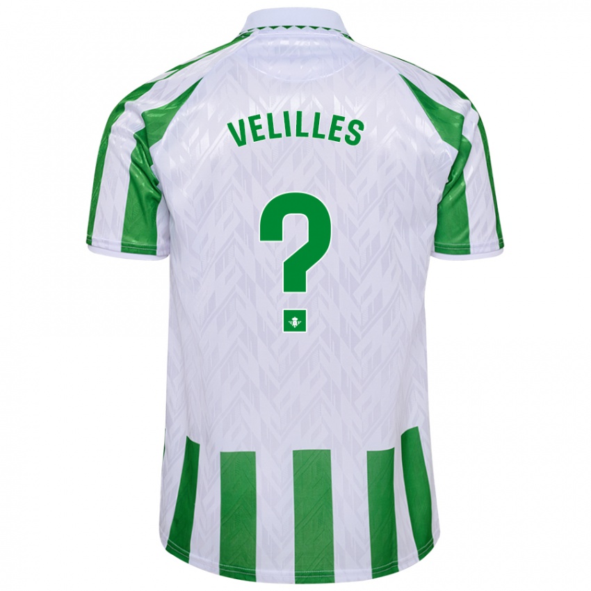 גברים Luis Velilles #0 פסים ירוקים לבנים ג'רזי ביתית 2024/25 חולצה קצרה