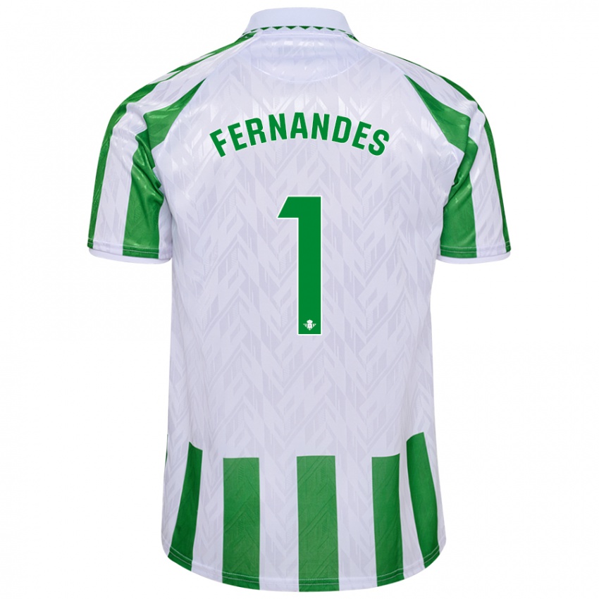 גברים Guilherme Fernandes #1 פסים ירוקים לבנים ג'רזי ביתית 2024/25 חולצה קצרה