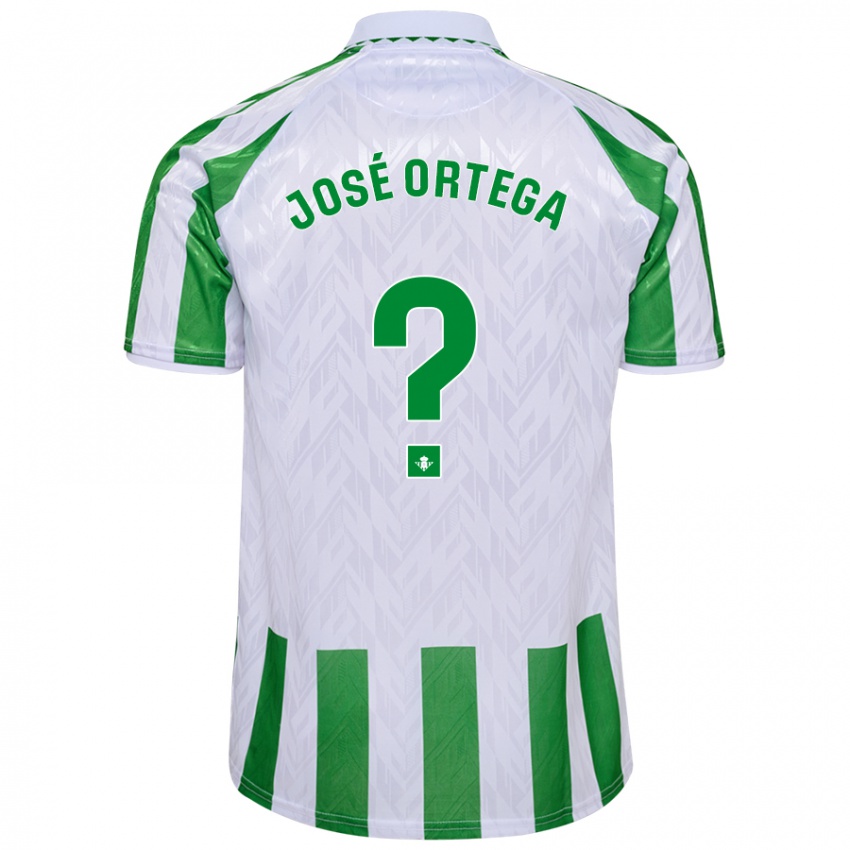 גברים Jose Ortega #0 פסים ירוקים לבנים ג'רזי ביתית 2024/25 חולצה קצרה