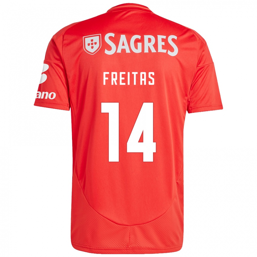 גברים Tiago Freitas #14 אדום לבן ג'רזי ביתית 2024/25 חולצה קצרה