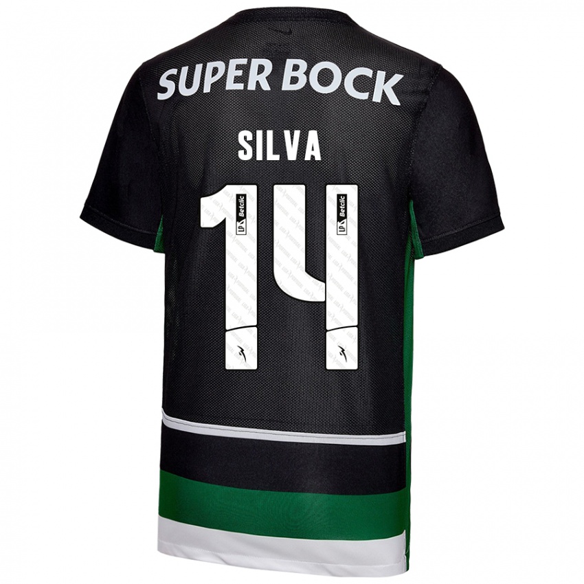 גברים Guilherme Silva #14 שחור לבן ירוק ג'רזי ביתית 2024/25 חולצה קצרה