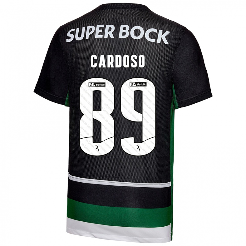 גברים Nilton Cardoso #89 שחור לבן ירוק ג'רזי ביתית 2024/25 חולצה קצרה