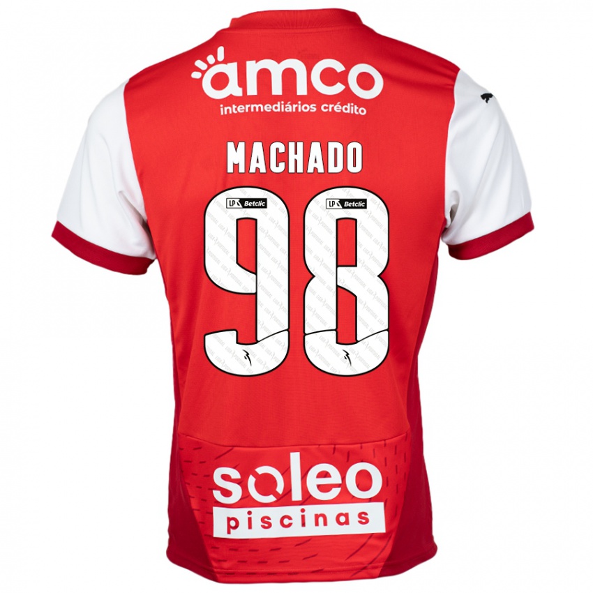 גברים Gonçalo Machado #98 אדום לבן ג'רזי ביתית 2024/25 חולצה קצרה