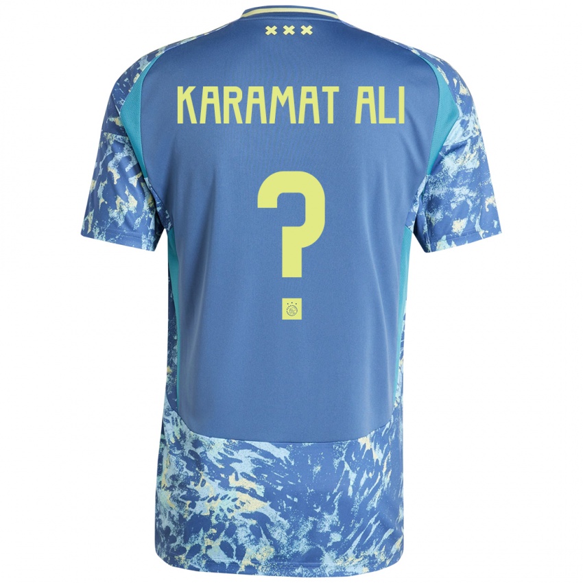 גברים Yaïr Karamat Ali #0 אפור כחול צהוב הרחק ג'רזי 2024/25 חולצה קצרה