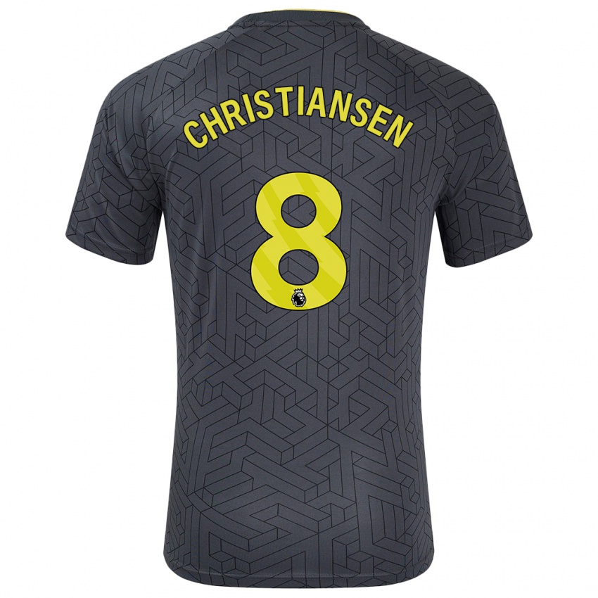 גברים Izzy Christiansen #8 שחור צהוב הרחק ג'רזי 2024/25 חולצה קצרה