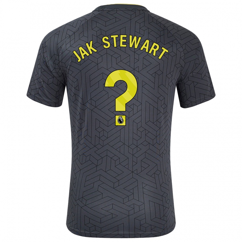 גברים Jak Stewart #0 שחור צהוב הרחק ג'רזי 2024/25 חולצה קצרה