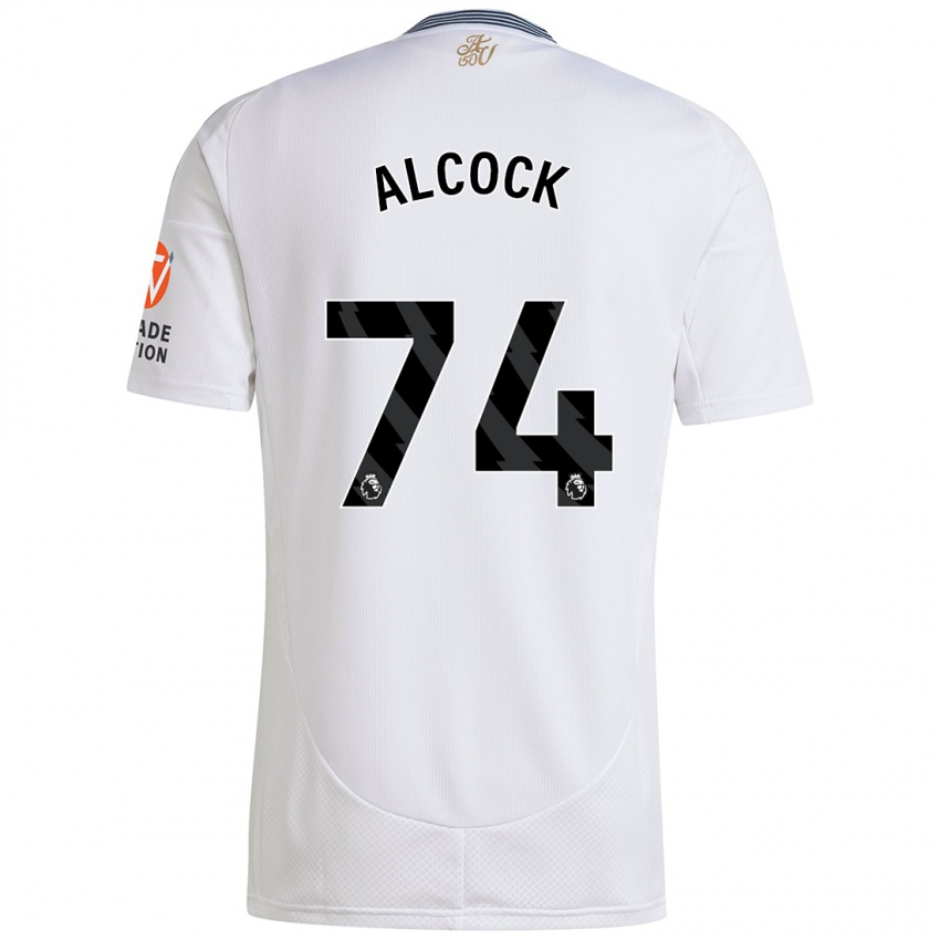 גברים Todd Alcock #74 לָבָן הרחק ג'רזי 2024/25 חולצה קצרה