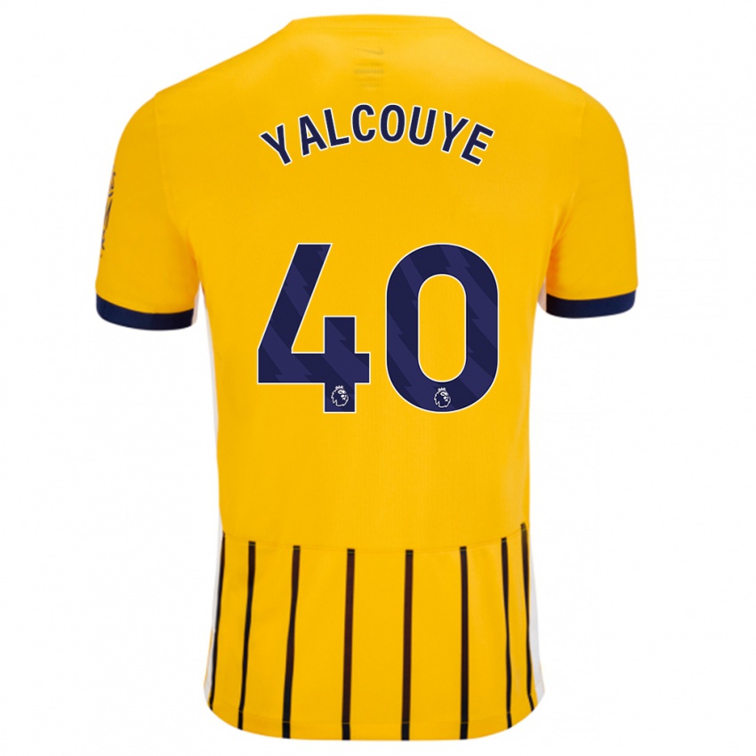 גברים Malick Junior Yalcouyé #40 פסי סיכה כחולים זהב הרחק ג'רזי 2024/25 חולצה קצרה