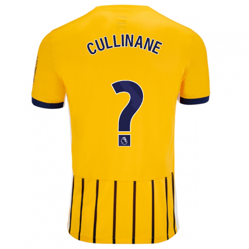 גברים Billy-Ray Cullinane #0 פסי סיכה כחולים זהב הרחק ג'רזי 2024/25 חולצה קצרה