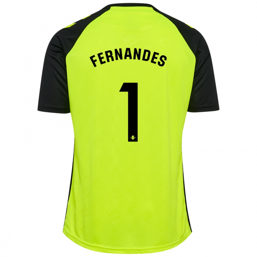 גברים Guilherme Fernandes #1 שחור ניאון צהוב הרחק ג'רזי 2024/25 חולצה קצרה