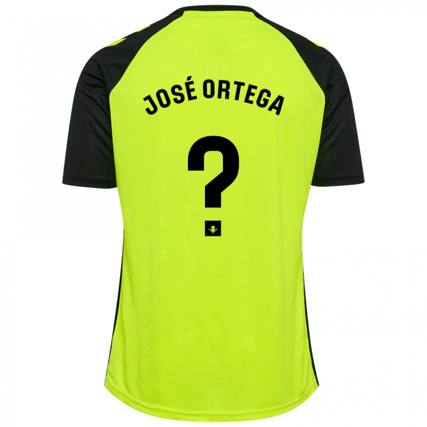 גברים Jose Ortega #0 שחור ניאון צהוב הרחק ג'רזי 2024/25 חולצה קצרה