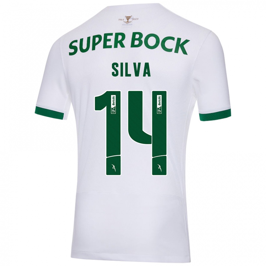 גברים Guilherme Silva #14 ירוק לבן הרחק ג'רזי 2024/25 חולצה קצרה