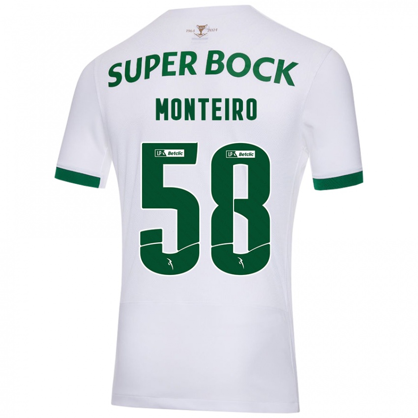 גברים David Monteiro #58 ירוק לבן הרחק ג'רזי 2024/25 חולצה קצרה