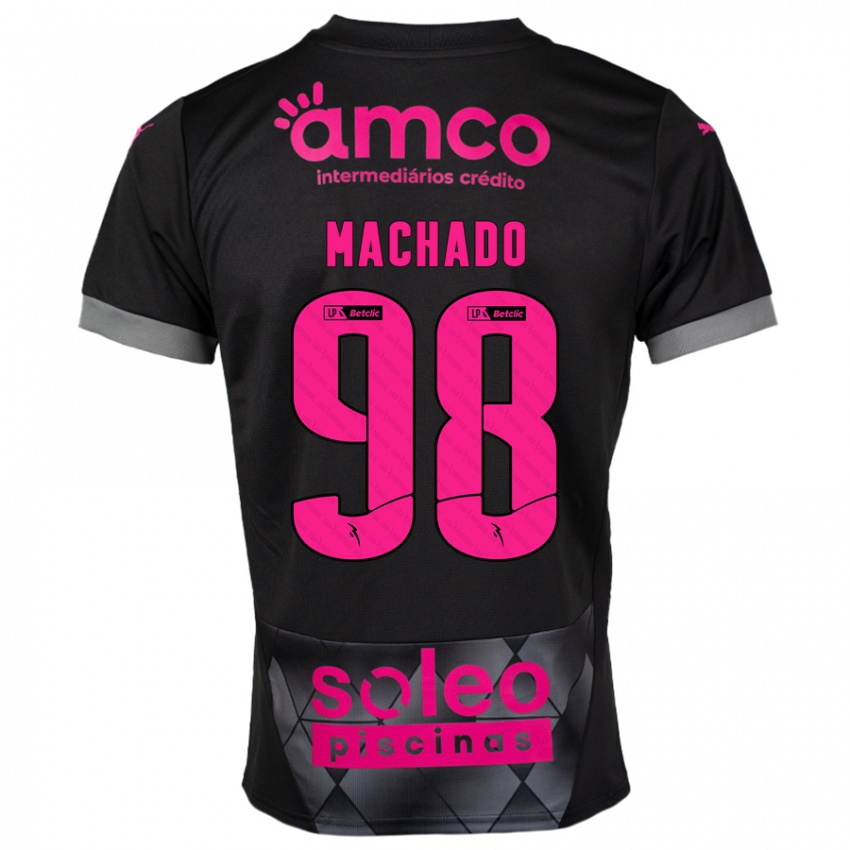 גברים Gonçalo Machado #98 שחור ורוד הרחק ג'רזי 2024/25 חולצה קצרה