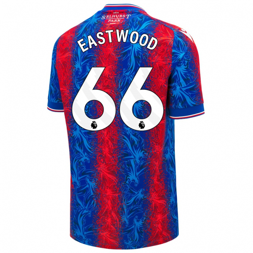 נשים Billy Eastwood #66 פסים כחולים אדומים ג'רזי ביתית 2024/25 חולצה קצרה