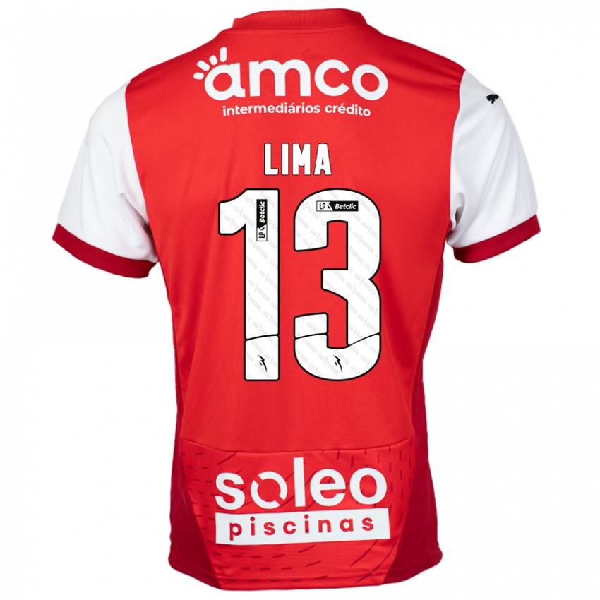 נשים Aline Lima #13 אדום לבן ג'רזי ביתית 2024/25 חולצה קצרה