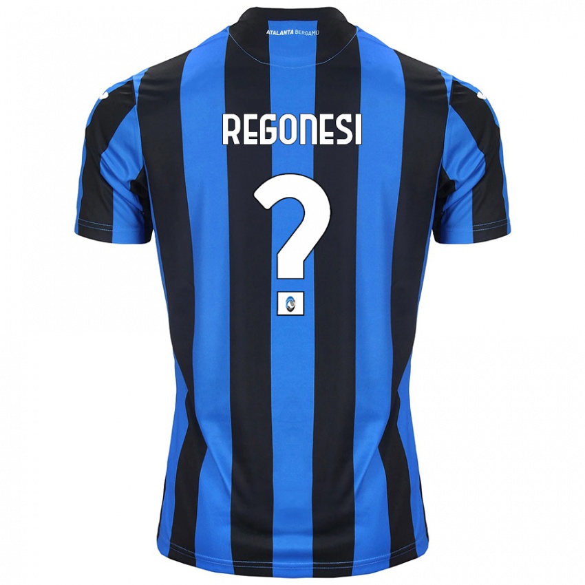 ילדים Nicolò Regonesi #0 כחול שחור ג'רזי ביתית 2024/25 חולצה קצרה