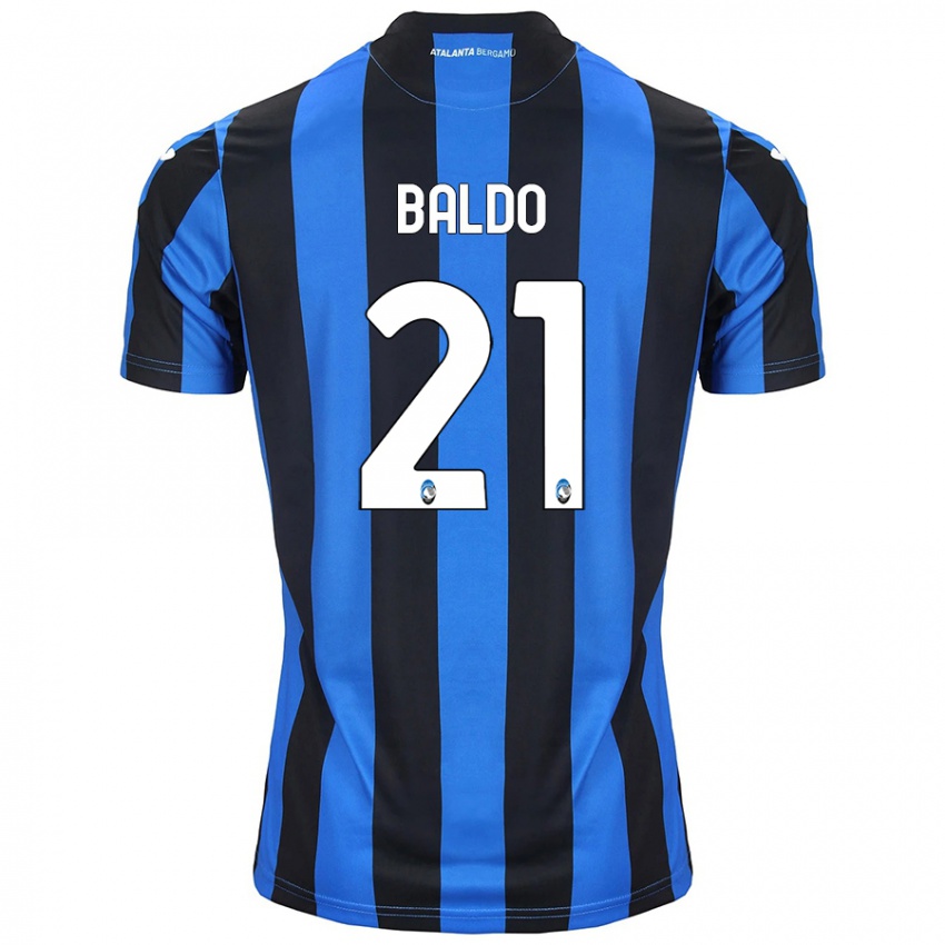 ילדים Nicolò Baldo #21 כחול שחור ג'רזי ביתית 2024/25 חולצה קצרה