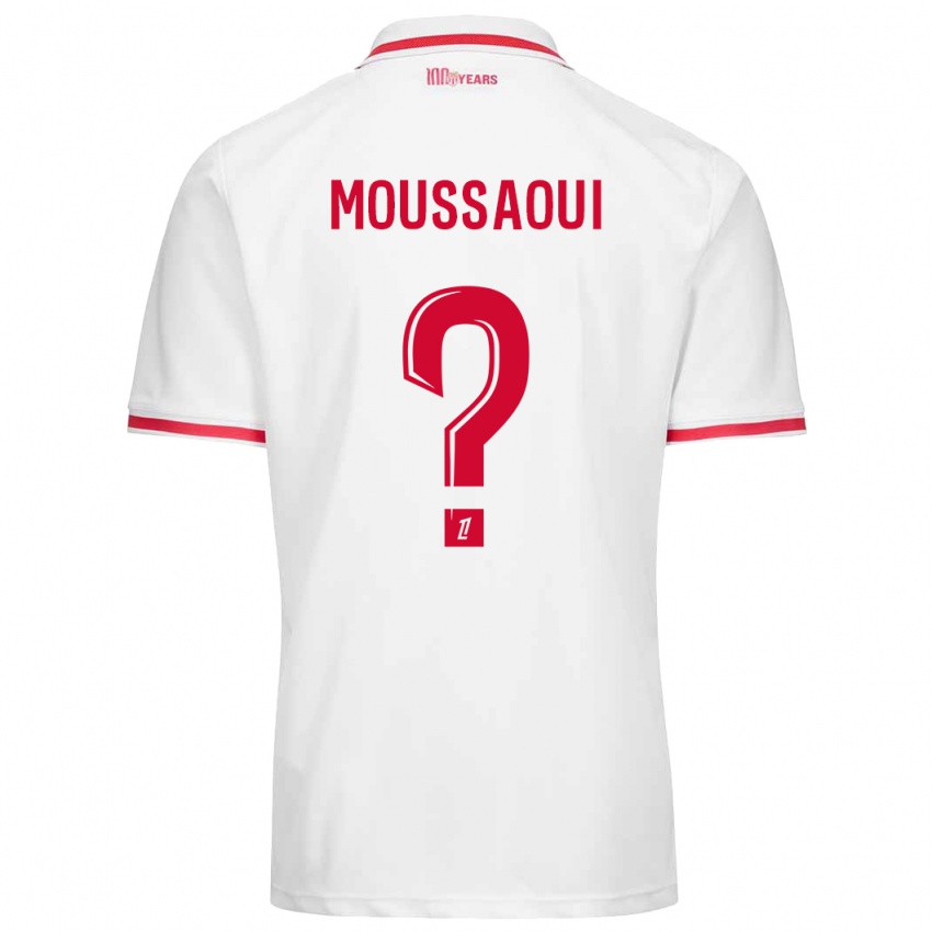 ילדים Wassim Moussaoui #0 לבן אדום ג'רזי ביתית 2024/25 חולצה קצרה