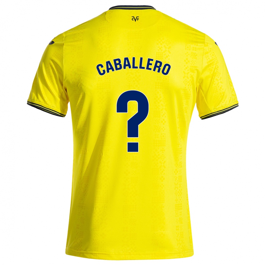 ילדים Jesús Caballero #0 צהוב שחור ג'רזי ביתית 2024/25 חולצה קצרה