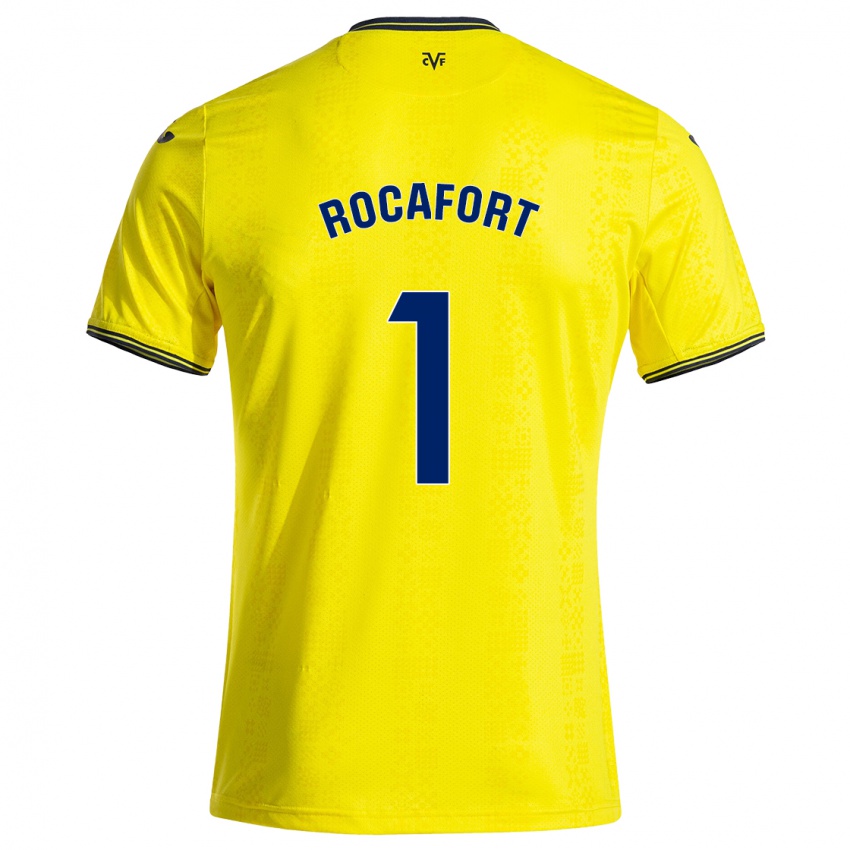 ילדים Rodrigo Rocafort #1 צהוב שחור ג'רזי ביתית 2024/25 חולצה קצרה