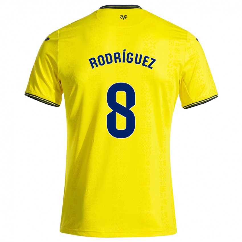 ילדים Unai Rodríguez #8 צהוב שחור ג'רזי ביתית 2024/25 חולצה קצרה