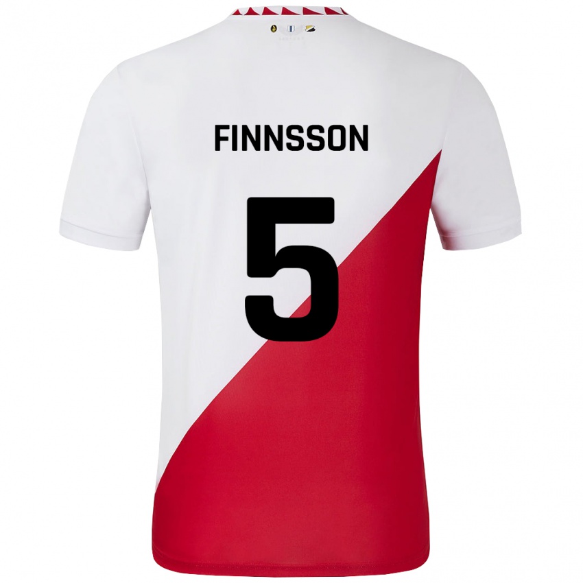 ילדים Kolbeinn Finnsson #5 לבן אדום ג'רזי ביתית 2024/25 חולצה קצרה