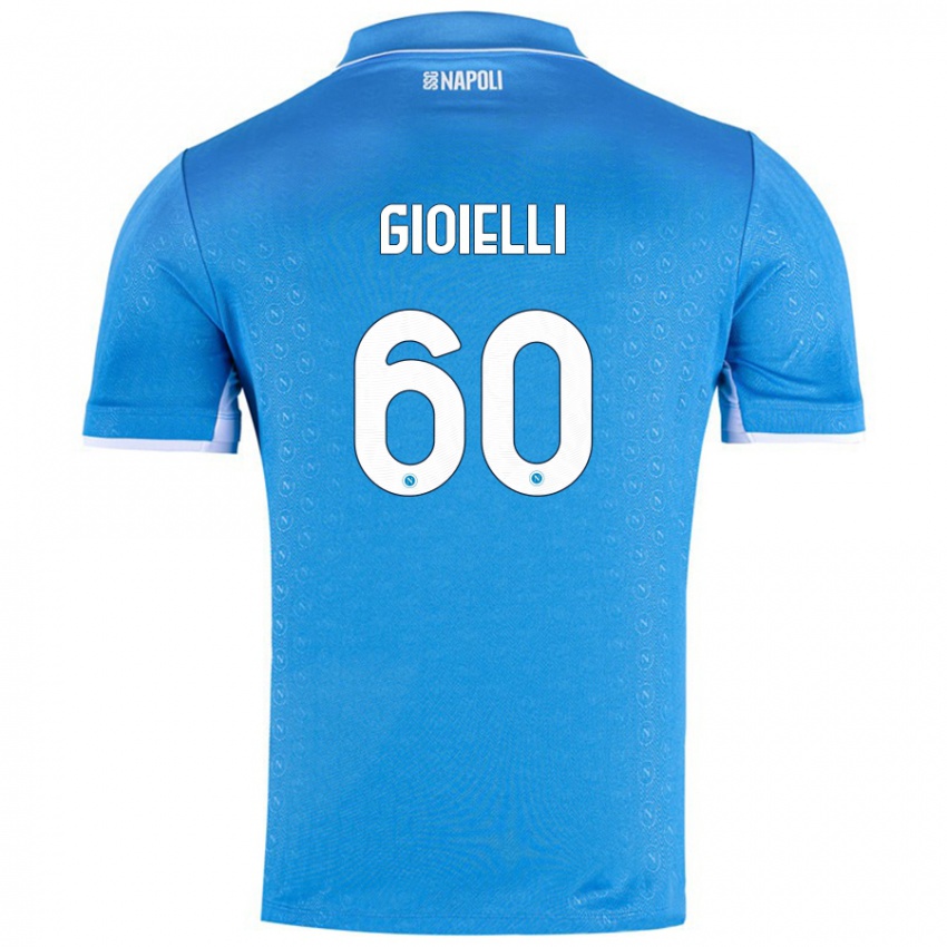 ילדים Francesco Gioielli #60 שמיים כחולים ג'רזי ביתית 2024/25 חולצה קצרה