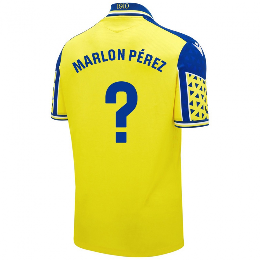 ילדים Marlon Pérez #0 צהוב כחול ג'רזי ביתית 2024/25 חולצה קצרה