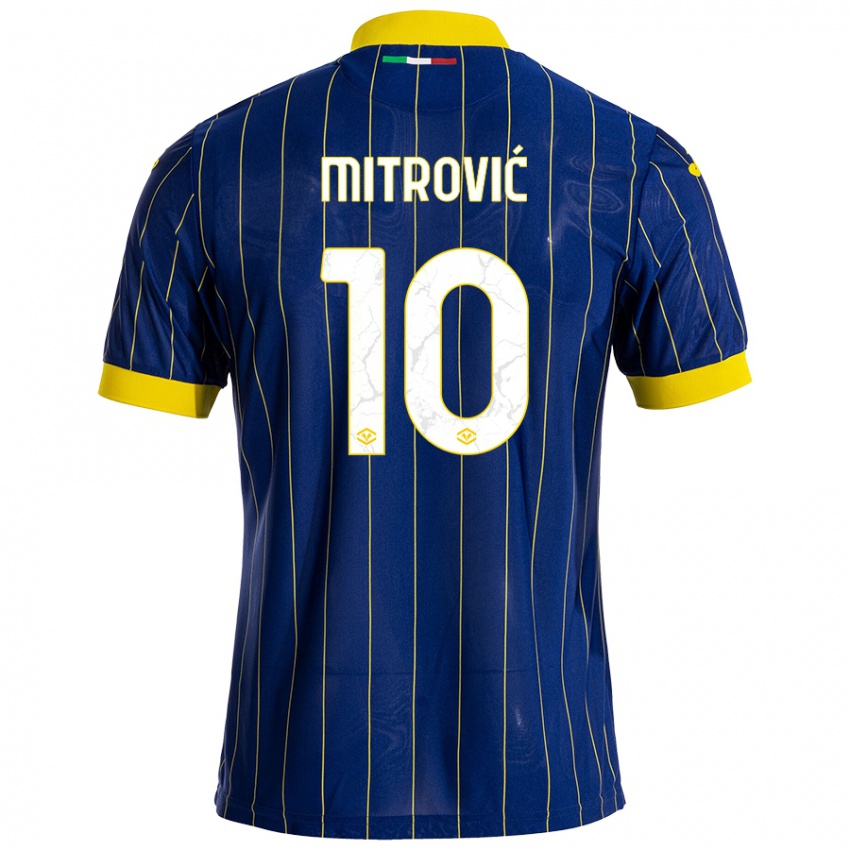 ילדים Stefan Mitrović #10 כחול צהוב ג'רזי ביתית 2024/25 חולצה קצרה