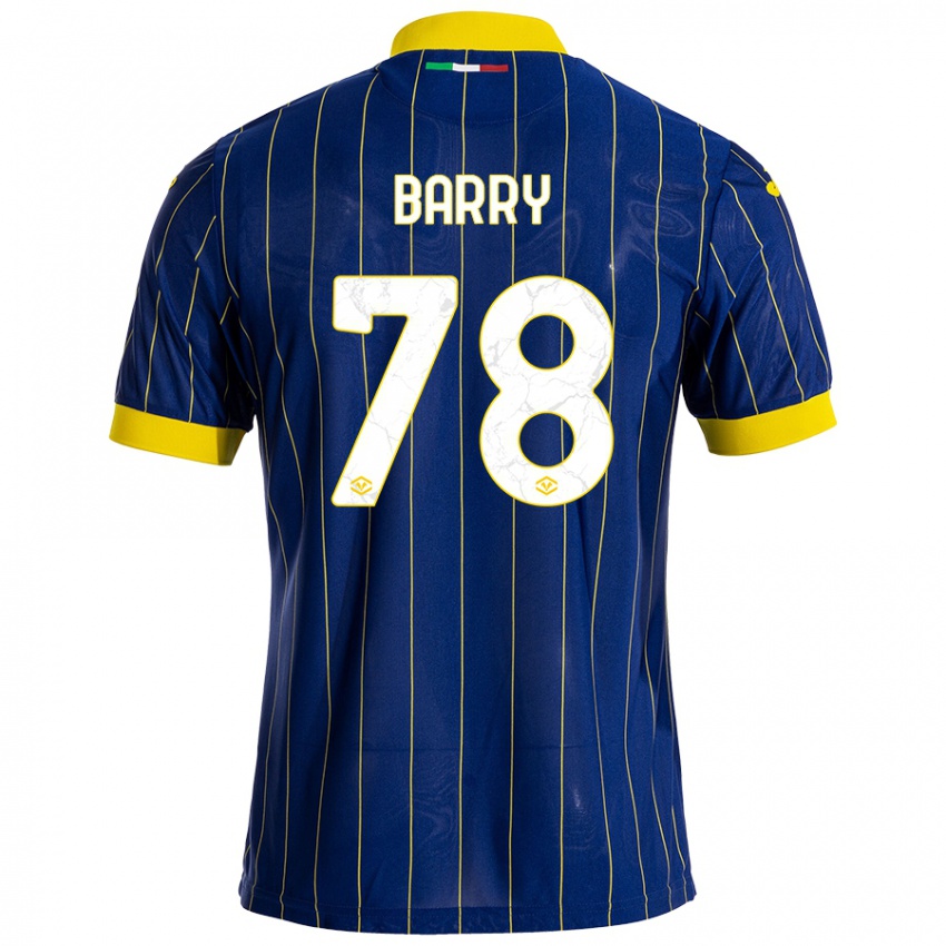 ילדים Oumar Barry #78 כחול צהוב ג'רזי ביתית 2024/25 חולצה קצרה