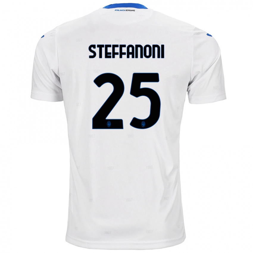 ילדים Federico Steffanoni #25 לָבָן הרחק ג'רזי 2024/25 חולצה קצרה