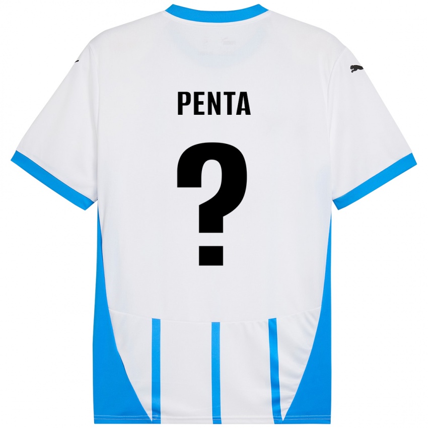 ילדים Mattia Penta #0 כחול לבן הרחק ג'רזי 2024/25 חולצה קצרה