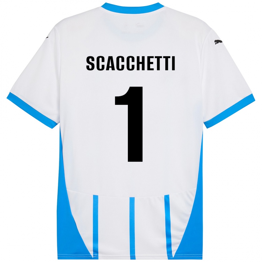 ילדים Alessandro Scacchetti #1 כחול לבן הרחק ג'רזי 2024/25 חולצה קצרה