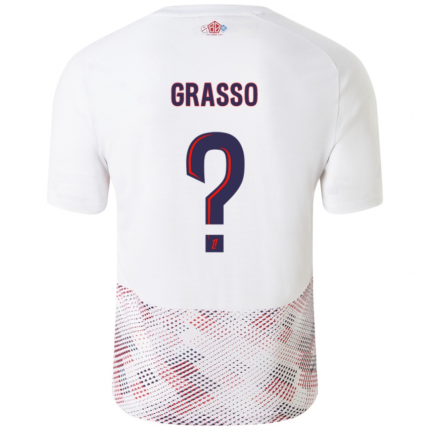 ילדים Enzo Grasso #0 כחול רויאל לבן הרחק ג'רזי 2024/25 חולצה קצרה