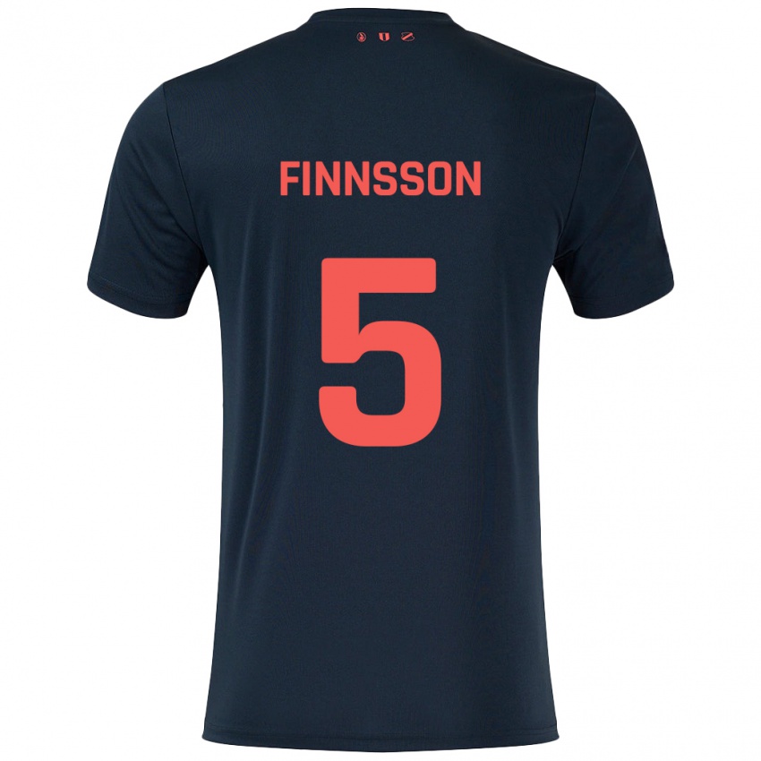 ילדים Kolbeinn Finnsson #5 שחור אדום הרחק ג'רזי 2024/25 חולצה קצרה