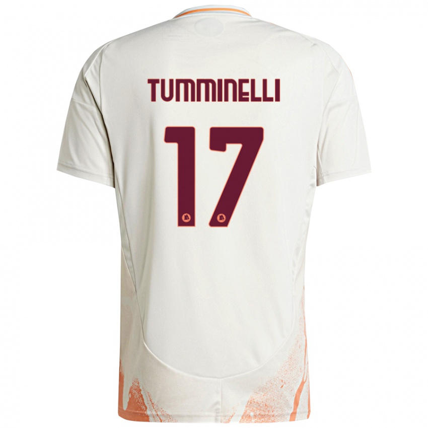 ילדים Gianmarco Tumminelli #17 קרם לבן כתום הרחק ג'רזי 2024/25 חולצה קצרה