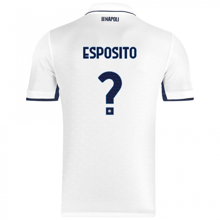 ילדים Mattia Esposito #0 כחול רויאל לבן הרחק ג'רזי 2024/25 חולצה קצרה