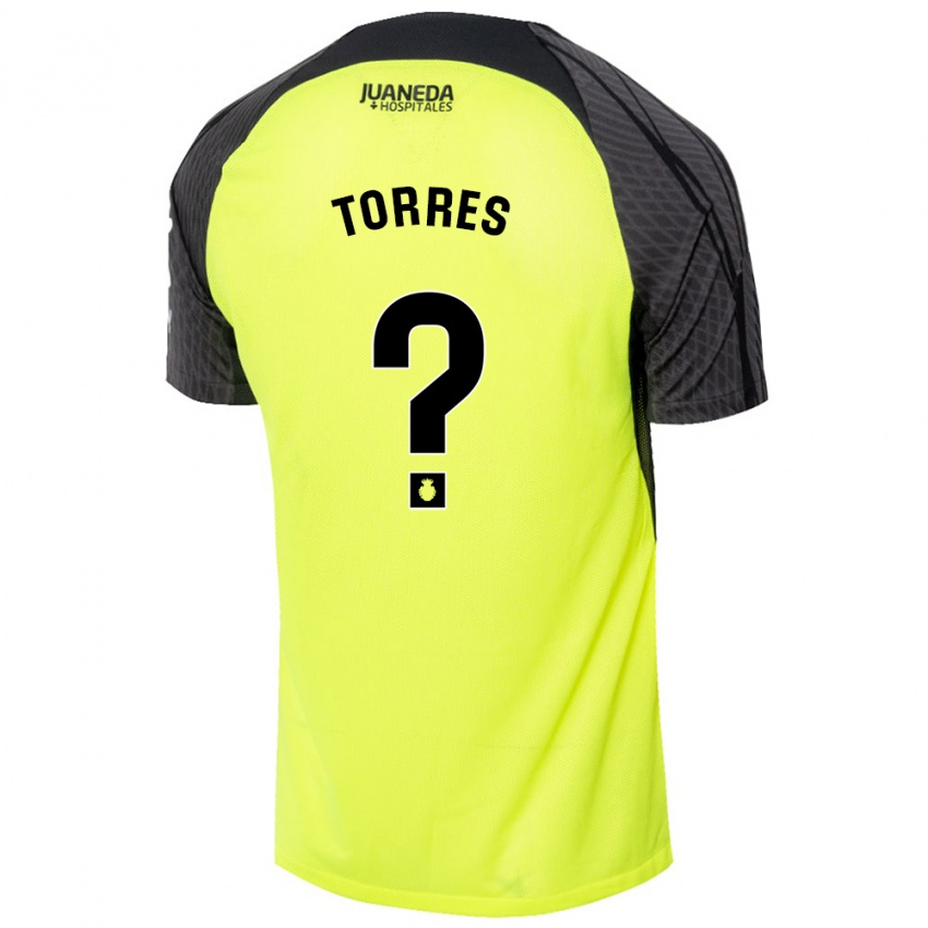 ילדים Iker Torres #0 ירוק פלואורסצנטי שחור הרחק ג'רזי 2024/25 חולצה קצרה