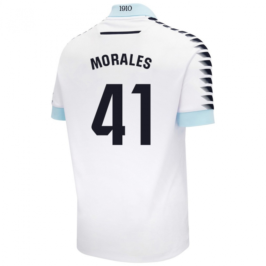 ילדים Luis Morales #41 לבן כחול הרחק ג'רזי 2024/25 חולצה קצרה